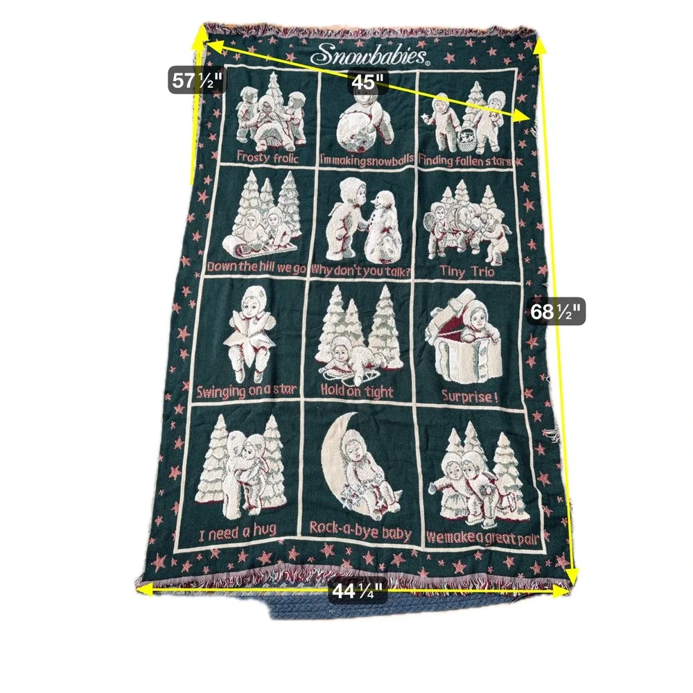 Department 56 Goodwin Weavers‎ Snowbabies Triple Woven Throw Christmas Tapestry